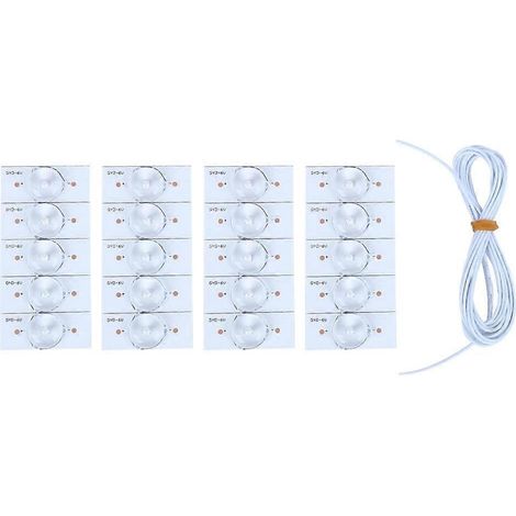 20 Stück SMD-Lichtperlen-Glasfaserplatten-Optiklinsenfilter mit 6-V-Leitung für TV-Reparaturen (20 Stück)