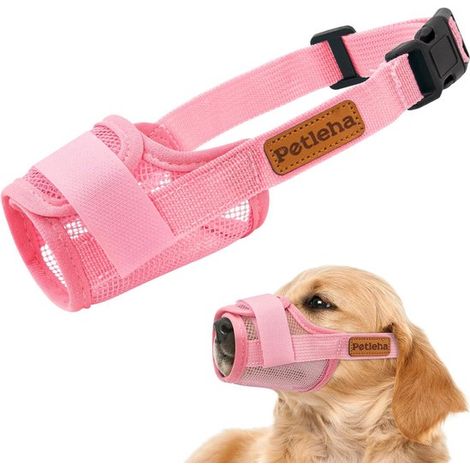 pièce - Muselière pour chien - Filet doux, respirant et ajustable - Conception anti-morsure et anti-évasion - Circonférence du museau : 13-21 cm Circonférence de la tête : 36-58 cm Poids de référence (1/5)