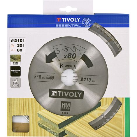 Lame de scie circulaire -Finition - Pour Bois dur, stratifié, parquet -Pour scie radiale Ø: 305 x Ø2: 30 x Z: 96 TIVOLY - XT50514004479 (1/2)