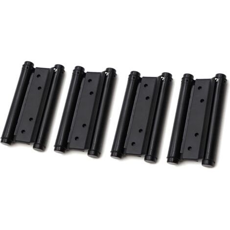 Lot de 2 paires de charnières de porte en acier inoxydable à double action pour saloon café Fermeture automatique 116mm (1/3)