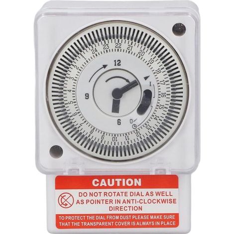 Industrielle mechanische Uhr (220 V, Wechselstrom) – 24-Stunden-Zyklus, 15-Minuten-Intervall – Feuerhemmendes, wasserdichtes und korrosionsbeständiges PC-Gehäuse (1/5)