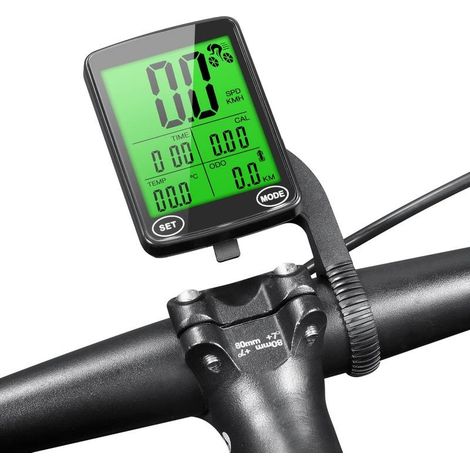 Compteur vélo LCD avec rétroéclairage vert, compteur de vitesse multifonction, odomètre, installation facile (1/5)