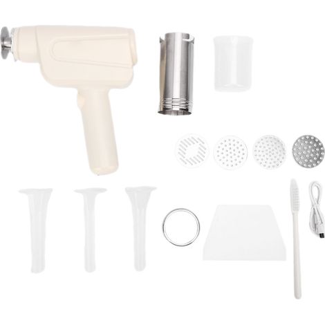 Machine à nouilles automatique, machine à pâtes électrique portative sans fil, rechargeable, avec 5 moules, pour la cuisine (1/5)