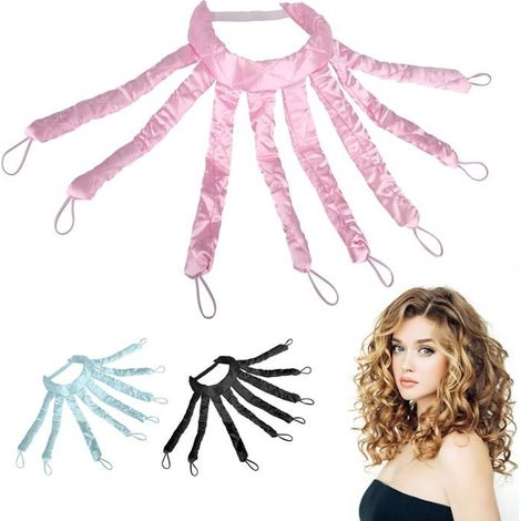 Lockenstab ohne Hitze, weiche Lockenwickler ohne Hitze für DIY-Haarstyling über Nacht (rosa) (1/5)