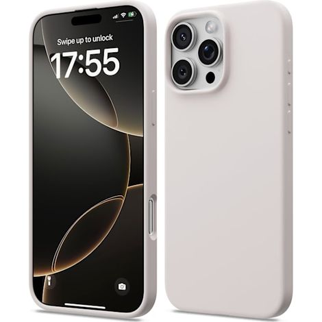 Coque en silicone liquide compatible avec l'iPhone 16 Pro Max, coque souple antichoc, protection intégrale, rose (1/5)