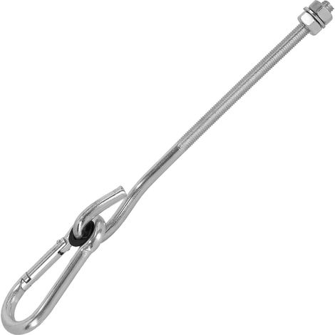 Gancho de suspensión con mosquetón y montaje de tornillo para madera M10 23 cm (1/5)