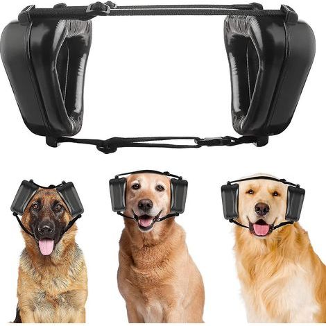 Casque antibruit pour chien, protection contre le bruit, tour de tête de 43 à 61 cm, idéal pour les fêtes et les voyages en avion (noir). (1/5)