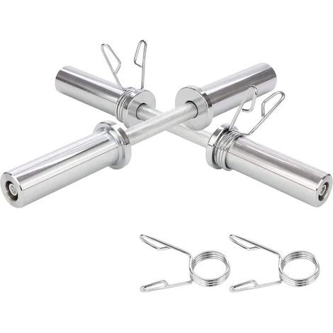 Coppia Manubri Corti da 50 cm N 2 Dumbbell Bilancieri con Chiusure a Molla Set Bodybuilding (1/5)