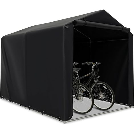 Costway – Abri à vélos extérieur 160 x 218 x 164 cm – Housse en PE 170G résistante aux intempéries – Porte enroulable pour accès facile – Gris foncé