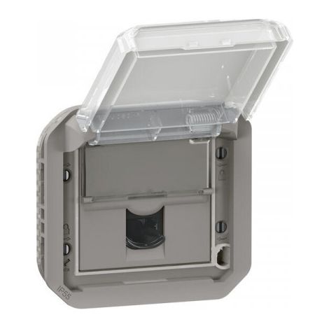 IT-BUCHSE RJ45 CAT GORIE 6 FTP WASSERDICHTER PLEXO-VERSCHLUSS IP55 MIT ABDECKUNG - LEGRAND-GRAU-FINISH LEG069569L