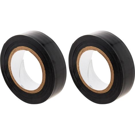 Ruban adhésif isolant - Lot de 2 - Vinyle noir - Protection électrique - Pour réparations domestiques - 15mm x 10m