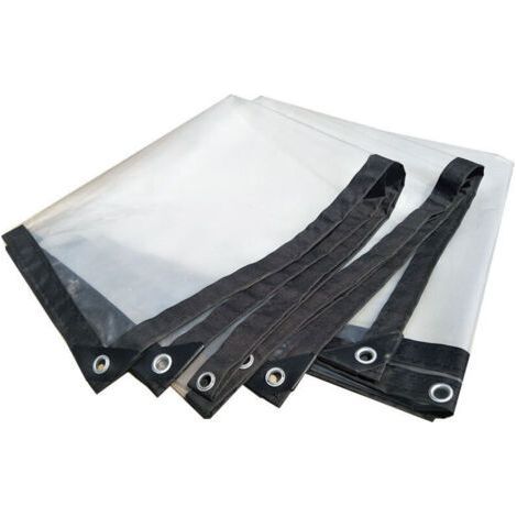 FENOPLASTICA2x2 mètres Bâche imperméable transparente  avec œillets, bâche en plastique transparente épaissie, bâche imperméable à la pluie (1/5)