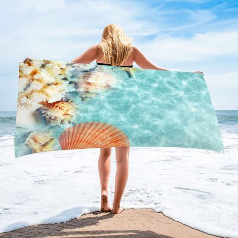 Serviette De Plage - Microfibre 75 x 150 cm - Séchage Rapide Anti-sable - Pour Plage Piscine Gym Voyage - 1 Pièce (1/5)