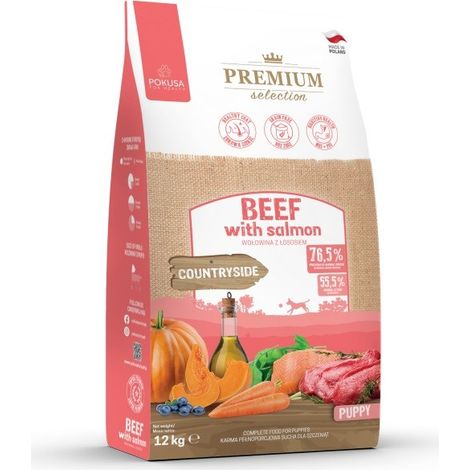 POKUSA Premium Selection Puppy Bœuf et saumon - croquettes pour chiots - 12 kg