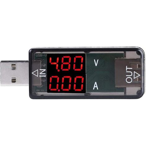 Multimètre de Testeur USB, 3,2-10V 0-3A Testeur de courant et de tension numérique USB Compteur Voltmètre Ampèremètre 0,01 Accuracy Multimeter Charger (1/5)