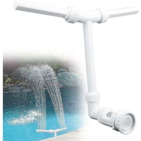Cascade de piscine, fontaine, arroseur, aérateur, cascade hydrodynamique réglable pour jardin extérieur, compatible avec interface 1,5 pouce (blanc) (1/4)