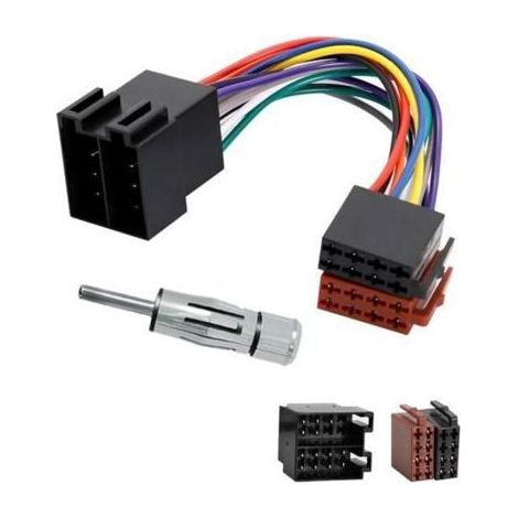 Adaptateur Autoradio Set, Universal Radioadapter, Adaptateur Antenne Autoradio Din Iso Klemme 15 + 30 Steckbar Verlängerung Radio A (1/5)