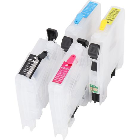 Cartouche d'encre rechargeable 4 couleurs pour imprimante jet d'encre LC103 avec puce permanente (1/5)
