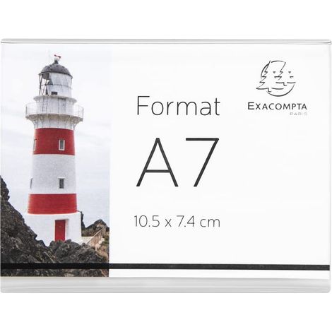 Exacompta - Rif. 87058QD - Confezione da 10 portaetichette per etichette, nome o altro supporto - dimensioni 10,5 x 7,4 cm orizzontale - formato A7 - Colore cristallo (1/5)