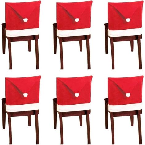 Housses de chaise de Noël (6 pièces) - Amovibles et lavables - Convient pour la maison, l'hôtel, les banquets et les décorations de vacances (1/5)