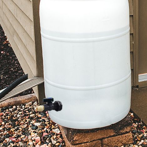 Robinet de dérivation pour récupérateur d'eau 3/4 pouces en PVC avec poignée verte étanche anti-fuite (1/5)