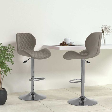 vidaXL Taburetes de cocina 2 unidades terciopelo gris claro (1/5)
