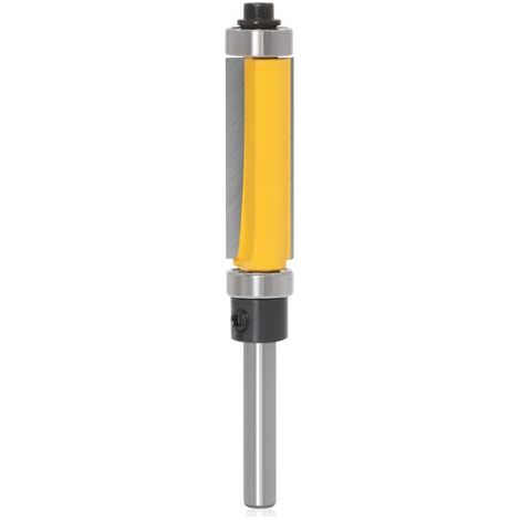 Fresa de corte al ras de carburo de tungsteno con vástago de 8 mm, herramienta para trabajar la madera, fresa con rodamientos superior e inferior, fresa copiadora para carpintería. (1/5)