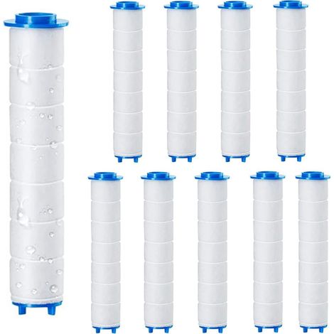 10 pièces Filtre douche anti calcaire, Filtre anti calcaire douche,Douchtte Universelle Filtre Remplaçable, 9,5x2 cm Ions Négatifs pour pommeau de douche de amovible (1/4)