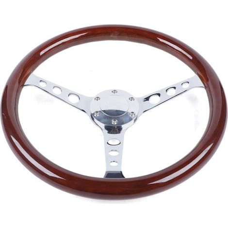 15 Zoll 380 MM Universal Holzlenkrad Tuning-Zubehör 6-Loch Mahagoni-Lenkrad Mahagoni Vintage-Lenkrad