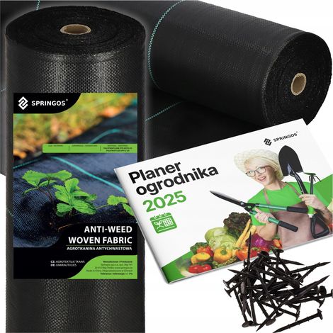 TELO AGRICOLO 90G 0,8x50m NERO TESSUTO AGRICOLO UV SPESSO ANTI-ERBA + PIOLI