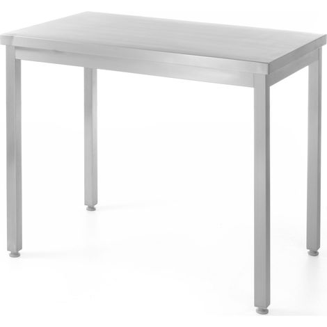 Küchentisch mit Arbeitsplatte, zentrales Stahlgestell, 140 x 60 cm - Hendi 811290