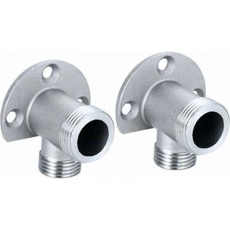 2pcs Kit d'installation pour connecter le tuyau pour robinet apparent - Système de douche extérieur - Mitigeur thermostatique - Conversion encastré en surface (1/5)