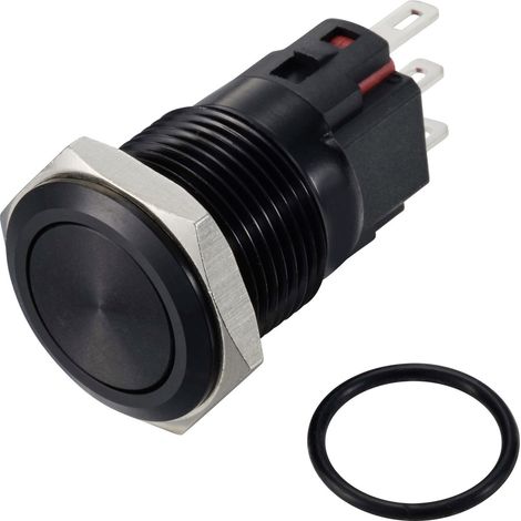 TRU COMPONENTS TC-12647500  Druckschalter 250 V/AC 3 A 1 x Aus/(Ein) IP65  rastend Aluminium, eloxie