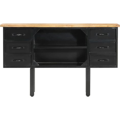 Maison Exclusive - Credenza 110x30x65 cm in Massello di Mango Grezzo e Acciaio