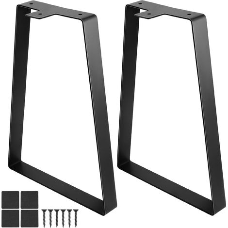 2 Pièces Pied de Table Metal, 40 cm Pieds de Table Noir, Pieds de Table Trapézoïdaux, pour Tables Basses, Bureaux, Meubles (1/5)