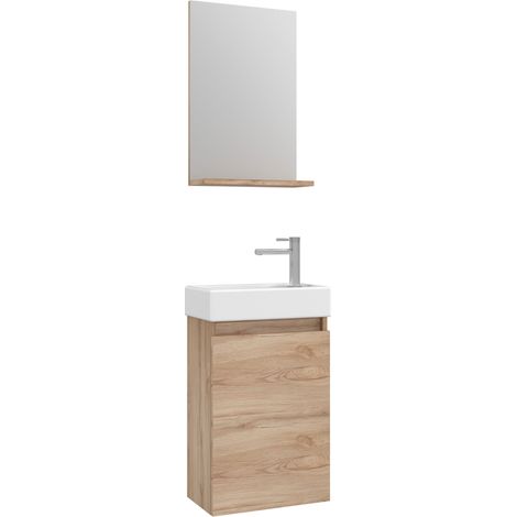 Conjunto Mueble CONZA Baño con puerta, con Lavabo y Espejo (1/3)