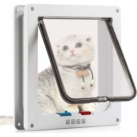 BUNTHAUS Chatière pour Chat avec magnétique à 4 Voies, Porte pour Animaux de Compagnie pour Chats et Petits Chiens, Porte pour Chat avec Tunnel (M-16 x 15.7 x 5.5 cm, Marron) (1/4)