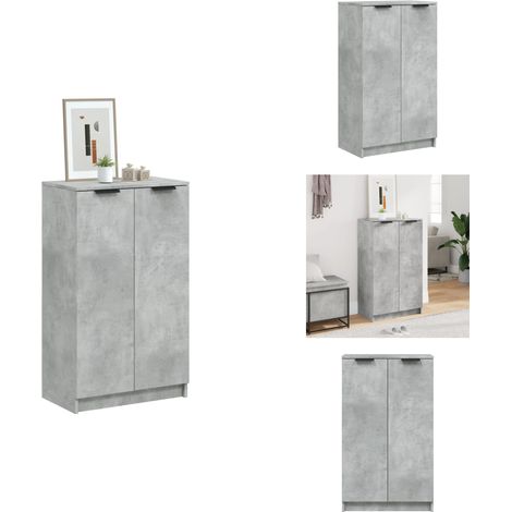 Schuhschrank Betongrau 59x35x100 cm Holzwerkstoff - Schuhschrank - Holzwerkstoffmöbel - Garderobe - Einbauschrank - Schuhregal (1/5)