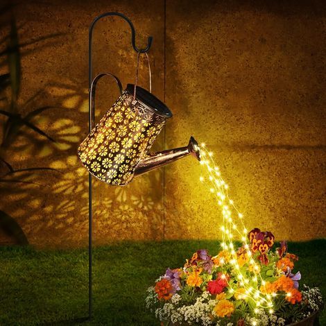 Arrosage solaire en prolongation avec des lumières, décor de jardin extérieur solaire étanche grande lanterne suspendue lumières paysage décorations extérieures pour la cour de jardin (1/5)