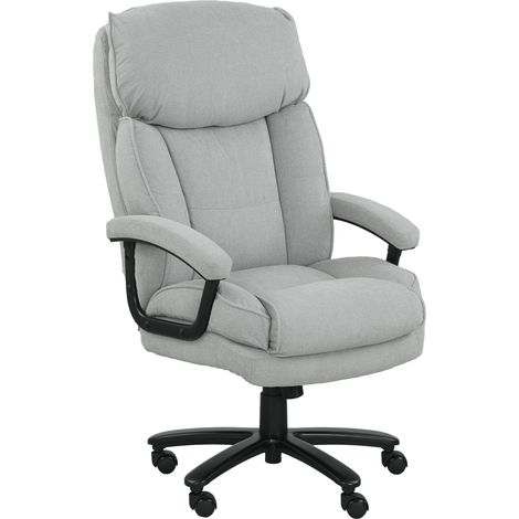 Fauteuil de bureau haut gris clair capacité 200kg construction robuste revêtement souple