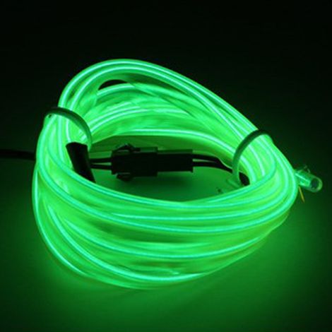 Ruban LED voiture lumineux 3m pliable EL vert fluo pour déco intérieure auto moto vélo (1/2)