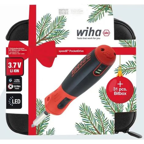 WKRĘTAK 3.7V SPEED-E POCKET DRIVE+BITY OPK. ŚWIĄTECZNE - WH 47183
