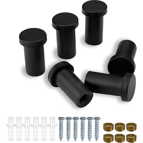 Stainless Steel Wall Hooks 36mm Round Wall Hooks Bathroom Towel Hooks Matte Black Finish Suitable for Kitchen Bathroom (1/5)