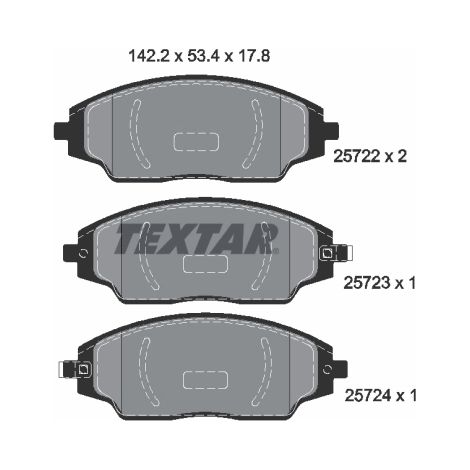 Kit de plaquettes de frein, frein à disque Textar 2572201 CHEVROLET 19335983