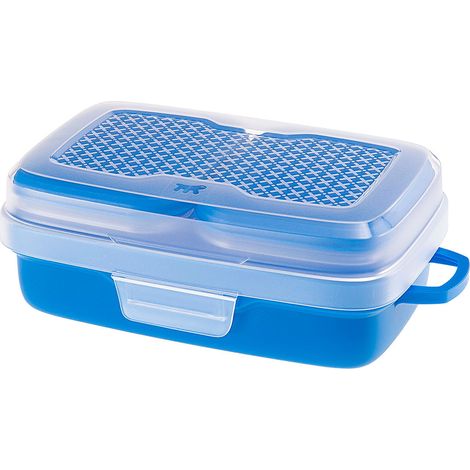 Ferplast PET RISTO’ Set di ciotole da viaggio con coperchio per cani e gatti. Pratico e compatto.. Variante PET RISTO' - Misure: 19.6 x 12.5 x h 7.4 cm - 1 L - (1/3)