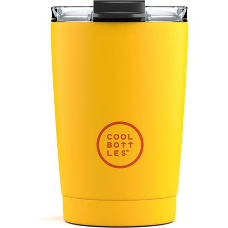 Gobelet Isotherme en Acier Inoxydable 330 ml - Tasse Thermique avec Couvercle Hermétique - Boissons froides 10h et chaudes 5h - Finition Anti-tâches - Vivid Yellow (1/5)