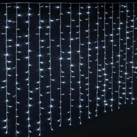Rideau de façade lumineux 600 LED 3 m avec timer extérieur blanc froid - Feeric lights & christmas