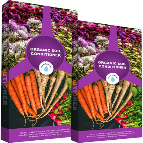 2 x 60L Organic Garden Outdoor Soil Conditioner Compost Soil Bags