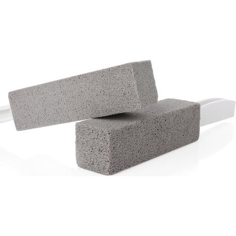 Questo set comprende due pietre per la pulizia del WC con manici e una spazzola, adatte per bagni, cucine e altre stanze. (1/4)