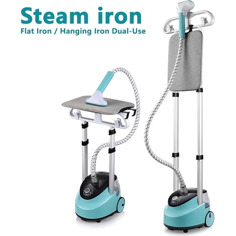 Fer à repasser à vapeur 2000W, machine à repasser à double levier, 2 en 1, 11 niveaux de vapeur, réservoir 1.5L, avec plaque